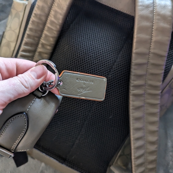 Coach Michael B Jordan Brand Line/ Naruto Influenced Backpack. Brown/Orange - Picture 3 of 5